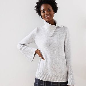 Loft Split Turtleneck Flare Sleeve Sweater